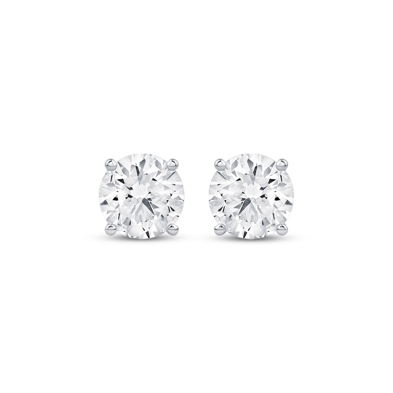 Main Image 2 of Lab-Grown Diamonds by KAY Round-Cut Solitaire Stud Earrings 3 ct tw 14K White Gold (I/SI2)