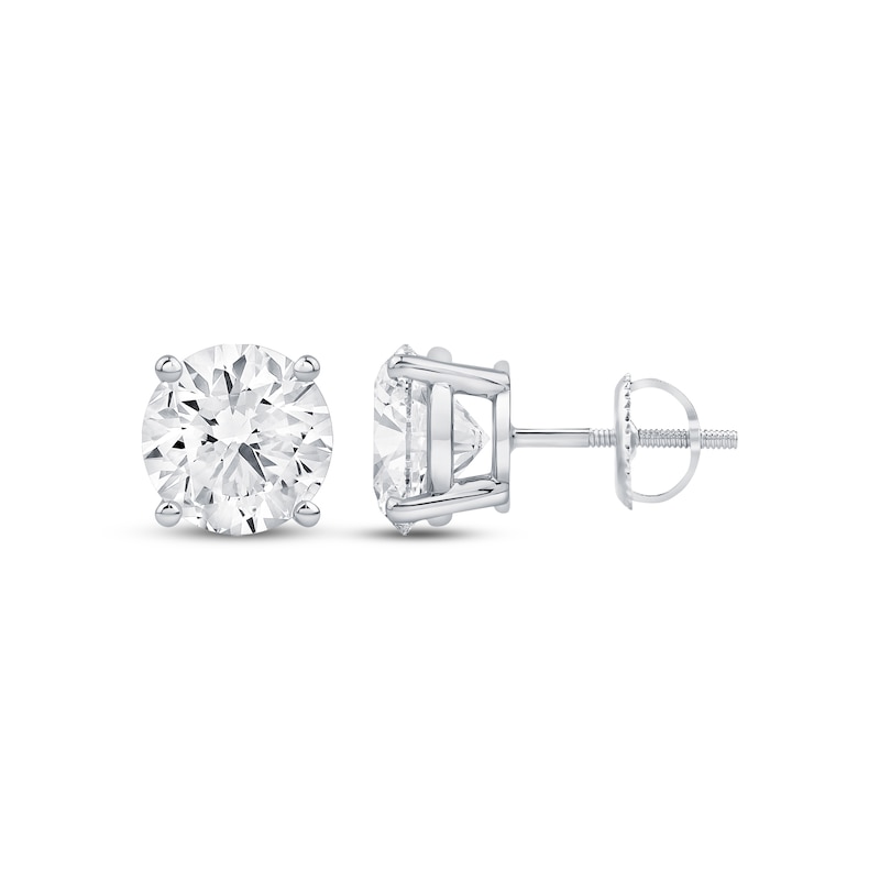 Main Image 3 of Lab-Grown Diamonds by KAY Round-Cut Solitaire Stud Earrings 3 ct tw 14K White Gold (I/SI2)