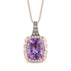 Thumbnail Image 0 of Le Vian Chocolatier Cushion-Cut Amethyst Necklace 1/2 ct tw Diamonds 14K Strawberry Gold 20"