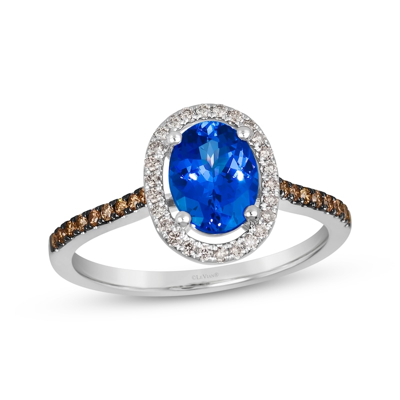 Main Image 1 of Le Vian Oval-Cut Tanzanite Ring 1/4 ct tw Diamonds 14K Vanilla Gold