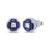 Thumbnail Image 0 of Cirari Couture Oval-Cut Natural Blue Sapphire & Diamond Earrings 5/8 ct tw 18K White Gold