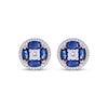 Thumbnail Image 1 of Cirari Couture Oval-Cut Natural Blue Sapphire & Diamond Earrings 5/8 ct tw 18K White Gold