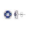 Thumbnail Image 2 of Cirari Couture Oval-Cut Natural Blue Sapphire & Diamond Earrings 5/8 ct tw 18K White Gold