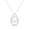 Thumbnail Image 1 of Unstoppable Love Diamond Double Teardrop Frame Necklace 1/2 ct tw 10K White Gold 19&quot;