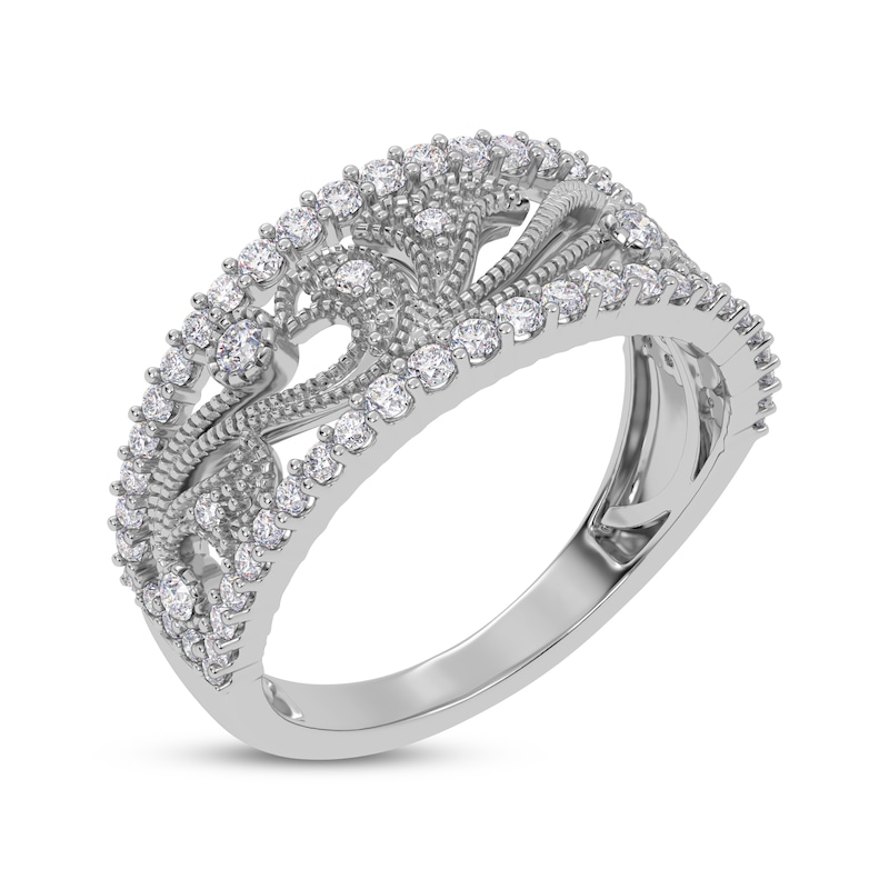 Main Image 2 of Diamond Scroll Filigree Ring 1/2 ct tw 14K White Gold