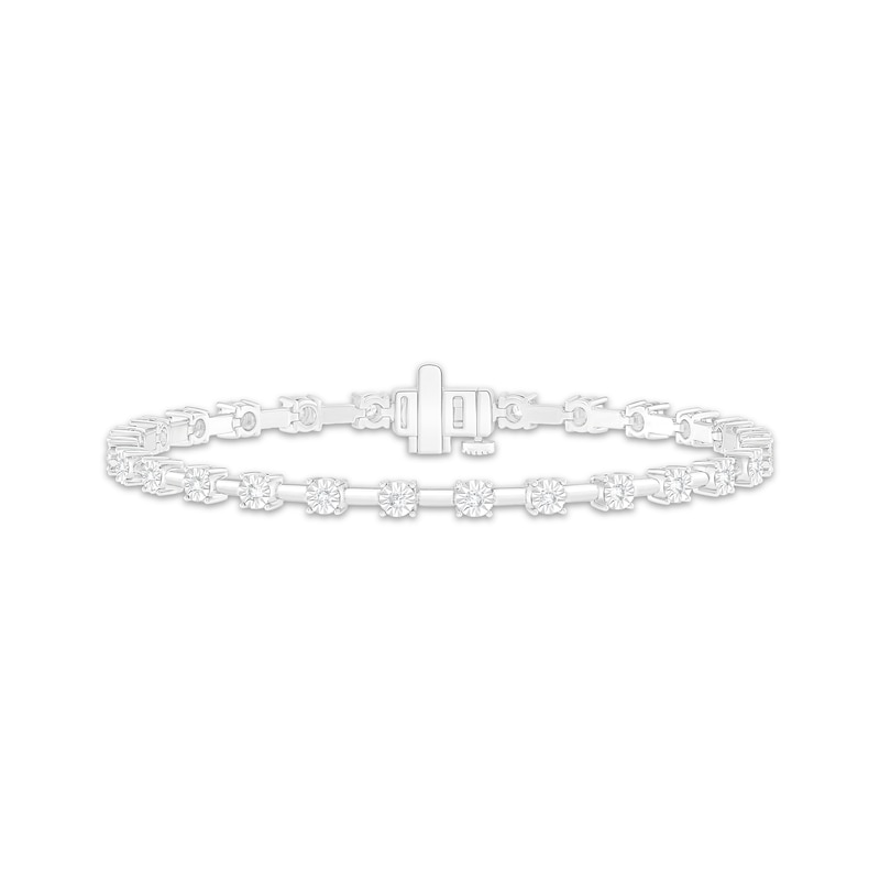 Main Image 1 of Lab-Grown Diamonds by KAY Link Bracelet 1 ct tw 10K White Gold 7&quot;