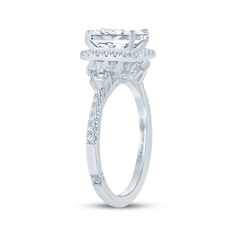 Main Image 2 of Monique Lhuillier Bliss Emerald-Cut Lab-Grown Diamond Engagement Ring 2 ct tw 18K White Gold