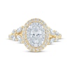 Thumbnail Image 4 of Monique Lhuillier Bliss Oval-Cut Lab-Grown Diamond Engagement Ring 1-1/3 ct tw 18K Two-Tone Gold