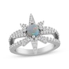 Thumbnail Image 1 of Lab-Created Opal & White Lab-Created Sapphire North Star Ring Sterling Silver