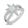 Thumbnail Image 2 of Lab-Created Opal & White Lab-Created Sapphire North Star Ring Sterling Silver