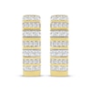 Thumbnail Image 2 of Men's Baguette & Round-Cut Diamond Hoop Earrings 1/3 ct tw 10K Yellow Gold