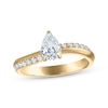 Thumbnail Image 1 of Pear-Shaped Diamond Curve Engagement Ring 3/4 ct tw 10K Yellow Gold