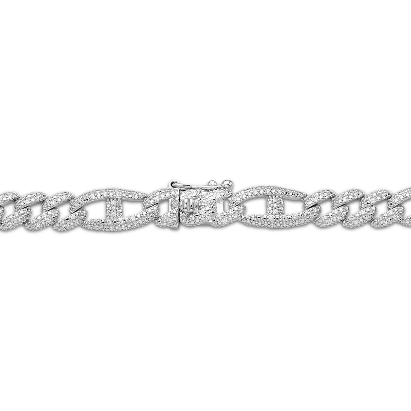 Main Image 3 of Men's Diamond Mariner & Curb Link Necklace 2-1/2 ct tw Sterling Silver 20&quot;