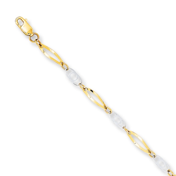 Hollow Franco Chain Bracelet 14K Yellow Gold 8.5