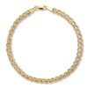 Thumbnail Image 1 of Hollow Double Rope Chain 10K Yellow Gold Bracelet 7.5'