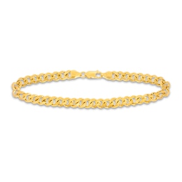 Solid Curb Chain Bracelet 14K Yellow Gold 8.5&quot;