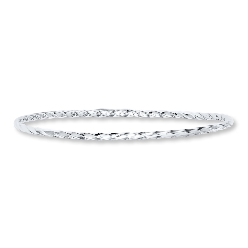 Main Image 1 of Twist Bangle Bracelet 14K White Gold