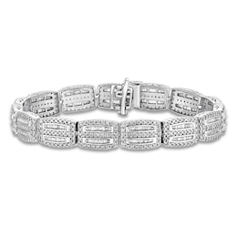 Diamond Bracelet 4 ct tw Baguette & Round 10K White Gold