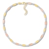 Thumbnail Image 1 of 10K Tri-Color Gold Anklet Adjustable 10&quot;