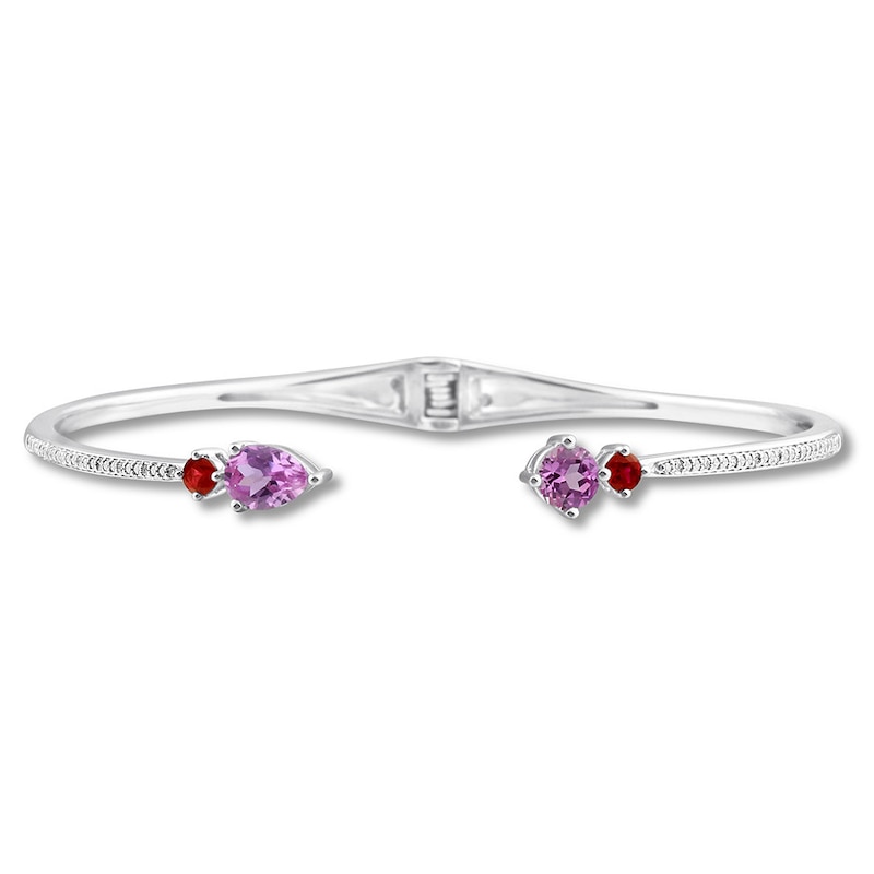 Lab-Created Ruby/Lab-Created Sapphire Bangle Sterling Silver