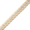 Thumbnail Image 2 of Semi-Solid Textured Curb Chain Bracelet 10K Two-Tone Gold 8.5&quot;