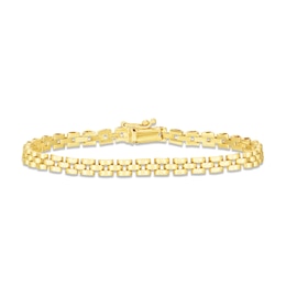 Three-Row Panther Chain Bracelet 14K Yellow Gold 7&quot;