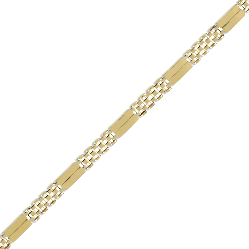 Main Image 2 of Men's Link Bracelet 10K Yellow Gold 8.5&quot;