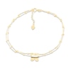 Thumbnail Image 1 of Butterfly Beaded Anklet 10K Yellow Gold 10&quot;