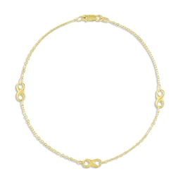 Infinity Anklet 14K Yellow Gold 9.75&quot;