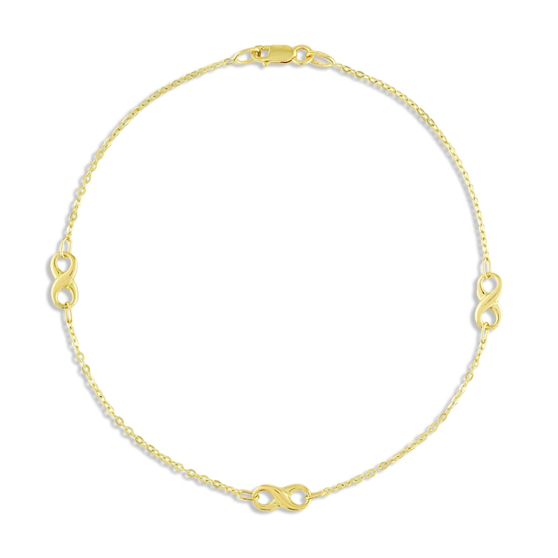 Main Image 1 of Infinity Anklet 14K Yellow Gold 9.75&quot;