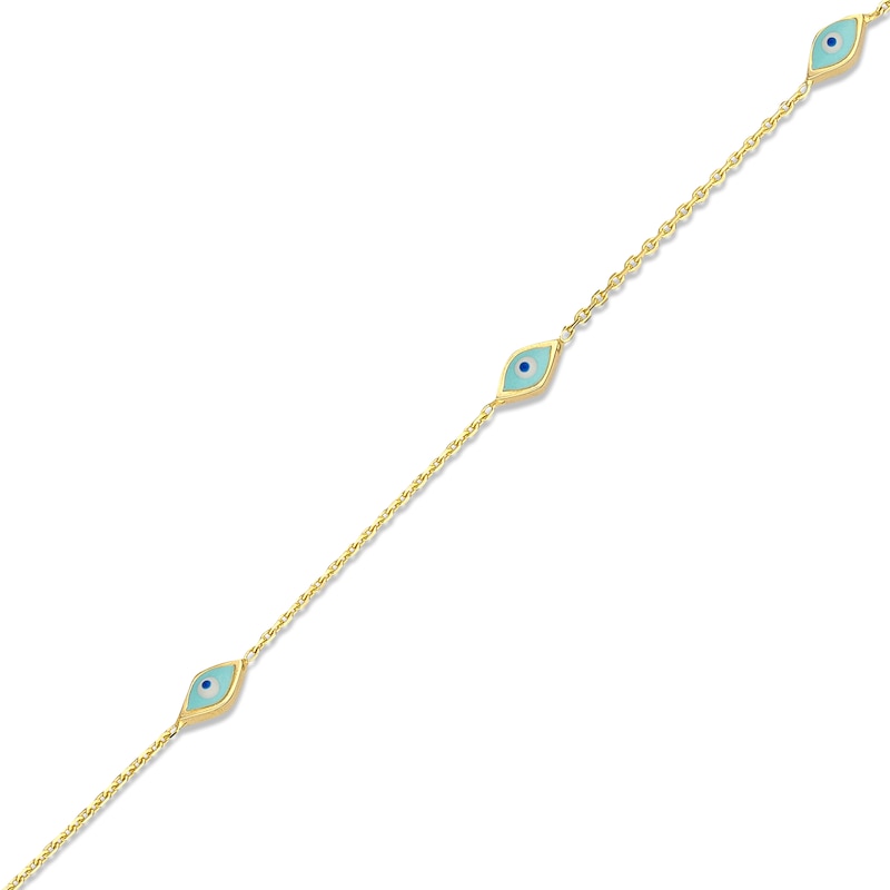 Main Image 2 of Enamel Evil Eye Bracelet 14K Yellow Gold 7.25&quot;