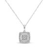 Thumbnail Image 1 of Diamond Cushion Frame Necklace 1/5 ct tw Sterling Silver 18&quot;