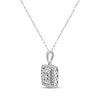 Thumbnail Image 2 of Diamond Cushion Frame Necklace 1/5 ct tw Sterling Silver 18&quot;