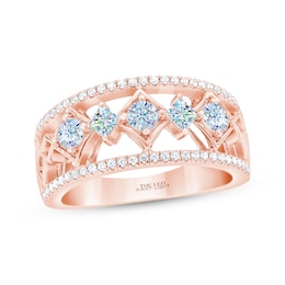 THE LEO First Light Diamond Princess & Round-Cut Anniversary Band 3/4 ct tw 14K Rose Gold