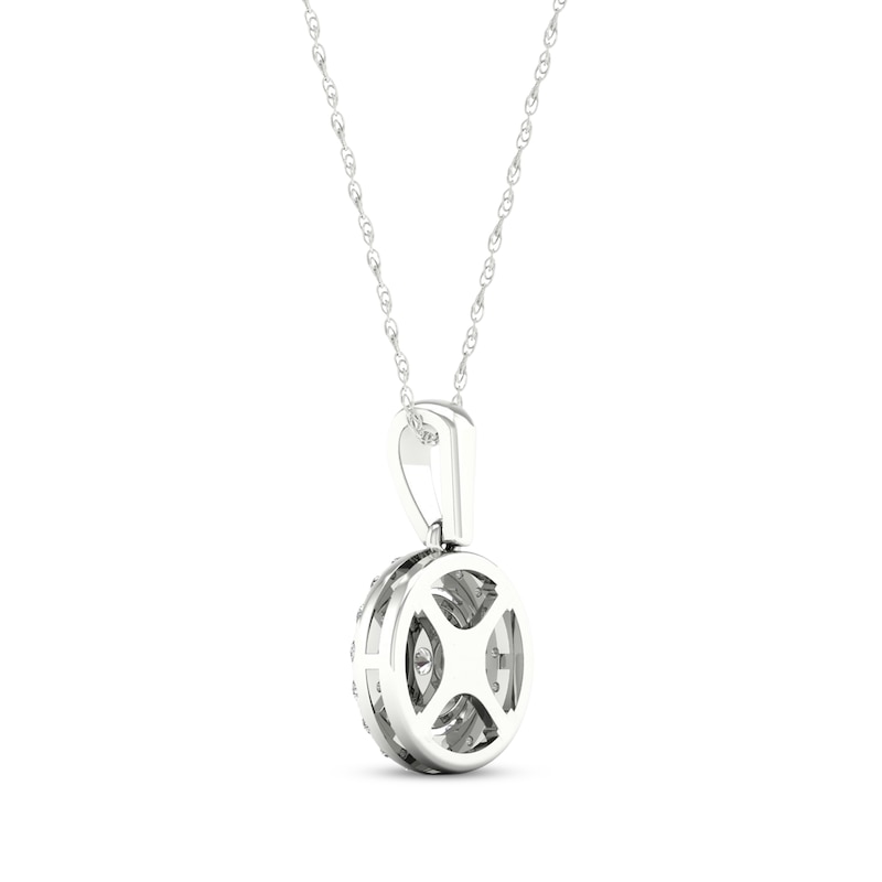 Main Image 4 of Lab-Grown Diamonds by KAY Circle Halo Necklace 1/2 ct tw 10K White Gold 18&quot;