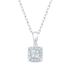 Thumbnail Image 0 of Princess-Cut Multi-Diamond Center Cushion Frame Necklace 1/4 ct tw 10K White Gold 19"