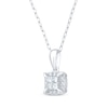 Thumbnail Image 1 of Princess-Cut Multi-Diamond Center Cushion Frame Necklace 1/4 ct tw 10K White Gold 19"