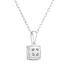 Thumbnail Image 2 of Princess-Cut Multi-Diamond Center Cushion Frame Necklace 1/4 ct tw 10K White Gold 19"