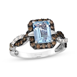 Le Vian Aquamarine Ring 3/8 ct tw Diamonds 14K Vanilla Gold