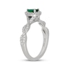 Thumbnail Image 2 of Neil Lane Pear-Shaped Natural Emerald & Diamond Halo Engagement Ring 3/8 ct tw 14K White Gold