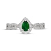 Thumbnail Image 3 of Neil Lane Pear-Shaped Natural Emerald & Diamond Halo Engagement Ring 3/8 ct tw 14K White Gold