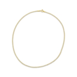 Children's Hollow Curb Chain Necklace 14K Yellow Gold 13&quot;
