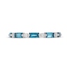 Thumbnail Image 3 of Neil Lane Baguette-Cut London Blue Topaz & Round-Cut Diamond Anniversary Ring 1/8 14K White Gold