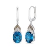 Thumbnail Image 1 of Le Vian Oval-Cut Blue Topaz Drop Earrings 1/5 ct tw Diamonds 14K Vanilla Gold