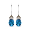 Thumbnail Image 2 of Le Vian Oval-Cut Blue Topaz Drop Earrings 1/5 ct tw Diamonds 14K Vanilla Gold