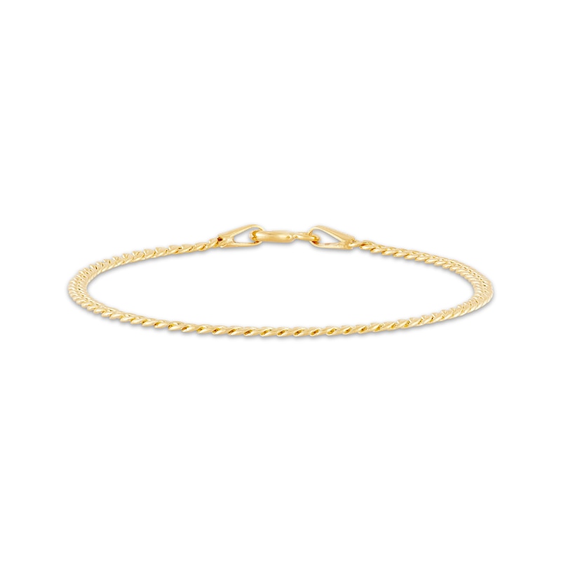 Main Image 1 of Children's Hollow Cuban Curb Chain Bracelet 14K Yellow Gold 6&quot;