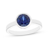 Thumbnail Image 1 of Blue Lab-Created Sapphire Solitaire Bezel-Set Ring Sterling Silver