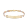 Thumbnail Image 1 of Heart-Link ID Bracelet 14K Tri-Tone Gold 7.5&quot;