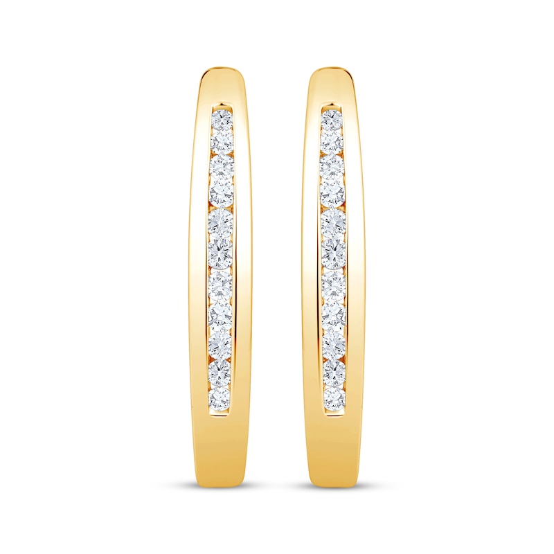 Diamond Hoop Earrings 1/2 ct tw 10K Yellow Gold