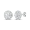 Thumbnail Image 1 of Multi-Diamond Halo Stud Earrings 1/4 ct tw Sterling Silver